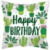 Balon na urodziny z helem tani w kaktusy z napisem Happy Birthday