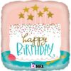 La01. Balon foliowy z helem na urodziny 18″ cali (43 cm) – Happy Birthday z tortem