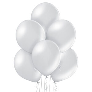 Balon metalizowany srebrny A018. Metalizowane balony lateksowe 12” calowe – kolor srebrny
