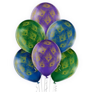 Balony z helem Warszawa - baloniki w pawie pióra