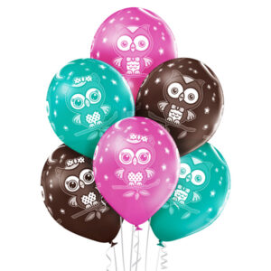 Piękne balony sowy z helem - Balony dla dzieci Warszawa