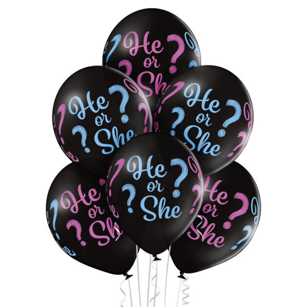 Balony na narodziny 6 sztuk w opakowaniu na poznanie płci dziecka He or She Balony Gender Rival poznaj płeć