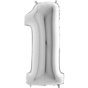 Balon cyfra 1 srebrny