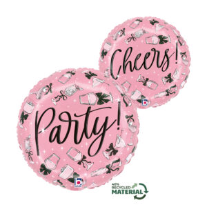 La03. Balon foliowy dwustronny z helem na urodziny 18″ cali (43 cm) – Party! Cheers!
