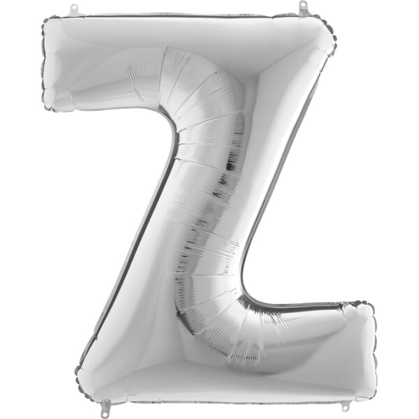 KS26. Balony litery duże około 100 cm na hel – litera srebrna Z