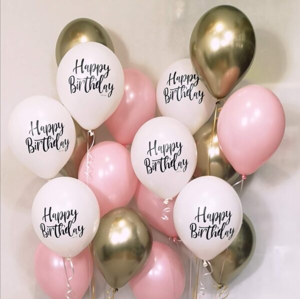 Balony chromowane i urodzinowe z nadrukiem Happy BirthDay