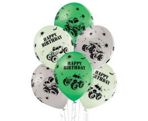 B005. Zestaw balonów na urodziny 6 sztuk Monster Trucki HBD