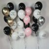 dekoracje urodzinowe balony chromowane na urodziny na hel na allegro Balony czarno białe z napisami Happy Birthday