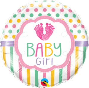 Ma09. Balon 18 cali (43 cm) na narodziny dziewczynki - stópki dziecka