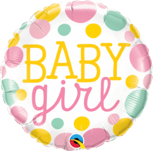 Ma05. Balon 18 cali (43 cm) na narodziny dziewczynki - w pastelowych barwach