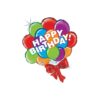 Lp09. Duży balon foliowy na urodziny w kształcie bukietu balonów z napisem Happy BirthDay 94 cm