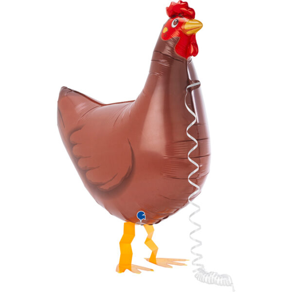 Of01 Balon z helem w kształcie kury około 61 cm - chodzący