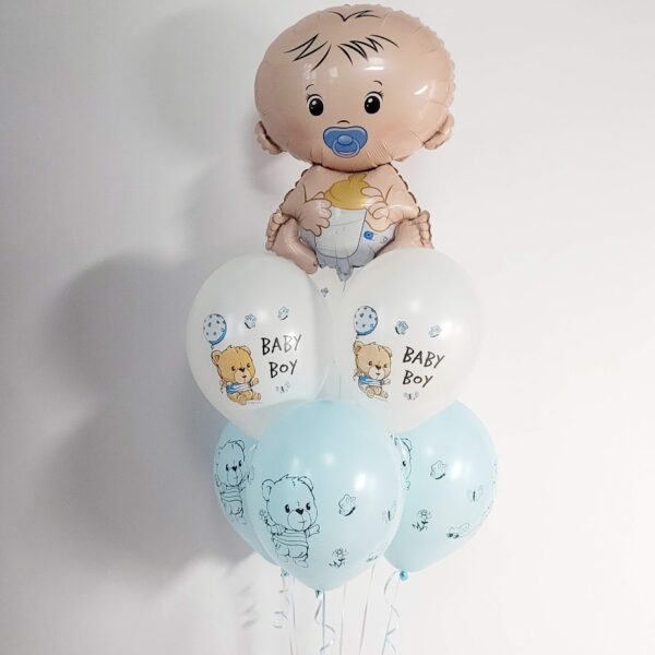 balony na Baby shower narodziny dziecka Md09. Balon 67/46 cm na narodziny chłopca – chłopczyk - bobas