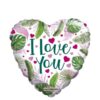 N004. Balon z helem w kształcie serca 43 cm Eko I Love You