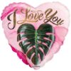 N002. Balon z helem w kształcie serca 43 cm Eko I LOVE YOU