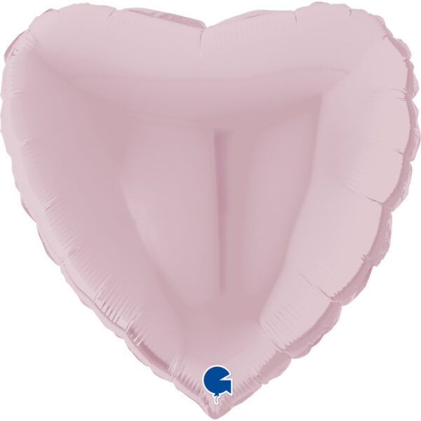 N011. Balon z helem w kształcie serca 43 cm jasno różowe