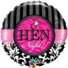 S09. Balon foliowy okrągły z helem na Wieczór Panieński 18″cali (43 cm) Hen Night!