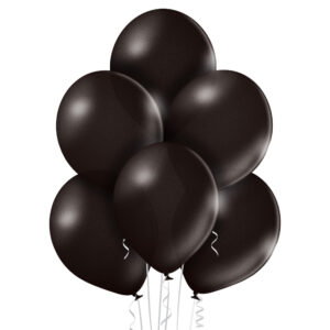 Balon czarny metalizowany pompowany helem Czarne balony zwykłe z helem Warszawa - sklep z balonami helowymi