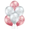 Balony na narodziny dziecka - Baby Shower - Chromowane baloniki z helem