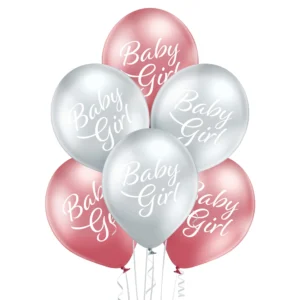 Balony na narodziny dziecka - Baby Shower - Chromowane baloniki z helem