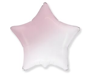 Balon w kształcie gwiazdki cieniowany ombre biało różowy