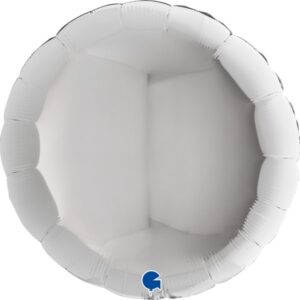 Balony w kolorze srebrnym okrągłe napompowane helem latające