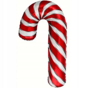 Wig01 Balon lizak, cukrowa laska biało czerwony 39 cali/98 cm