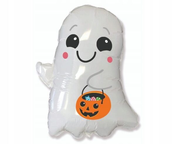Hall15 Balon foliowy na Halloween 30 cali - 75 cm w kształcie wesołego duszka