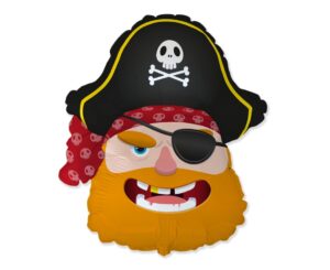 Hall18 Balon foliowy na Halloween 33 cali - 84 cm w kształcie głowy pirata