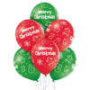 WigL02 Balony lateksowe 6 sztuk 12 cali Merry Christmas