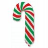 Wig02 Balon lizak, cukrowa laska biało czerwono zielony 39 cali/98 cm