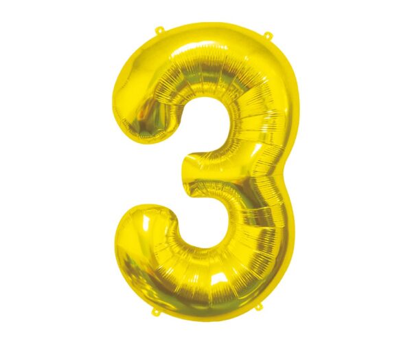 Balon cyfra 3 z helem