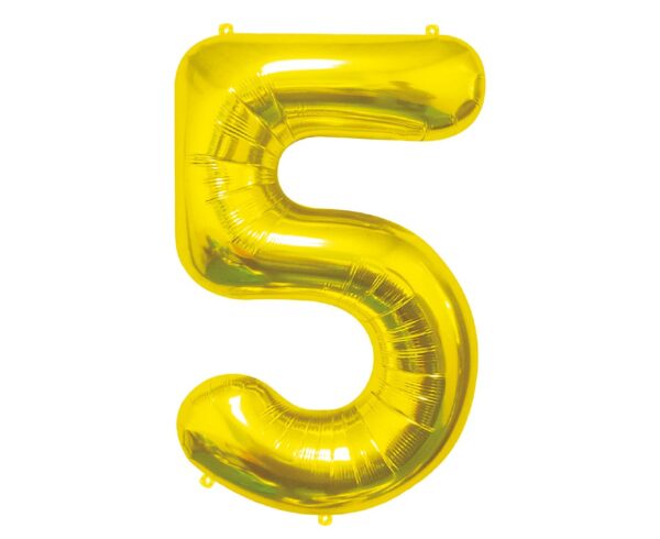 Balon foliowy cyfra 5 z helem