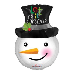 Balon foliowy z helem w kształcie głowy bałwana